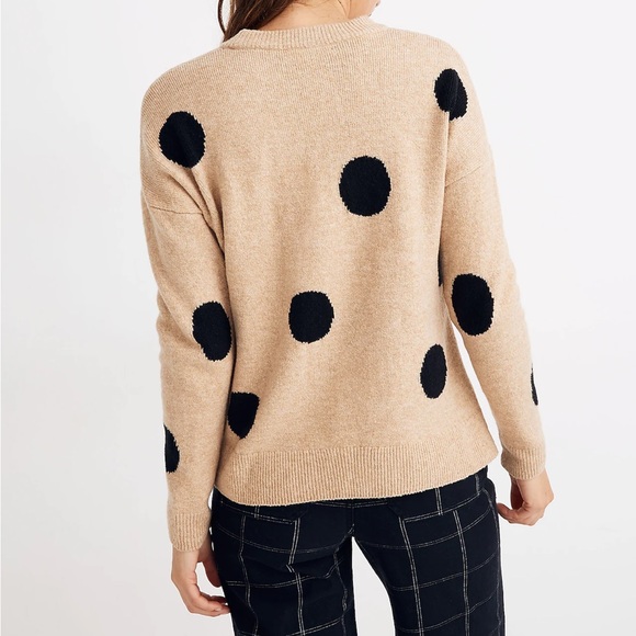 Tan Polka Dot Sweater in Coziest Yarn size S - Picture 2 of 7